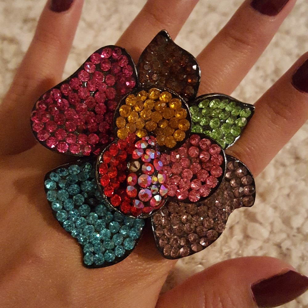 Statement Ring Flower Multicolor